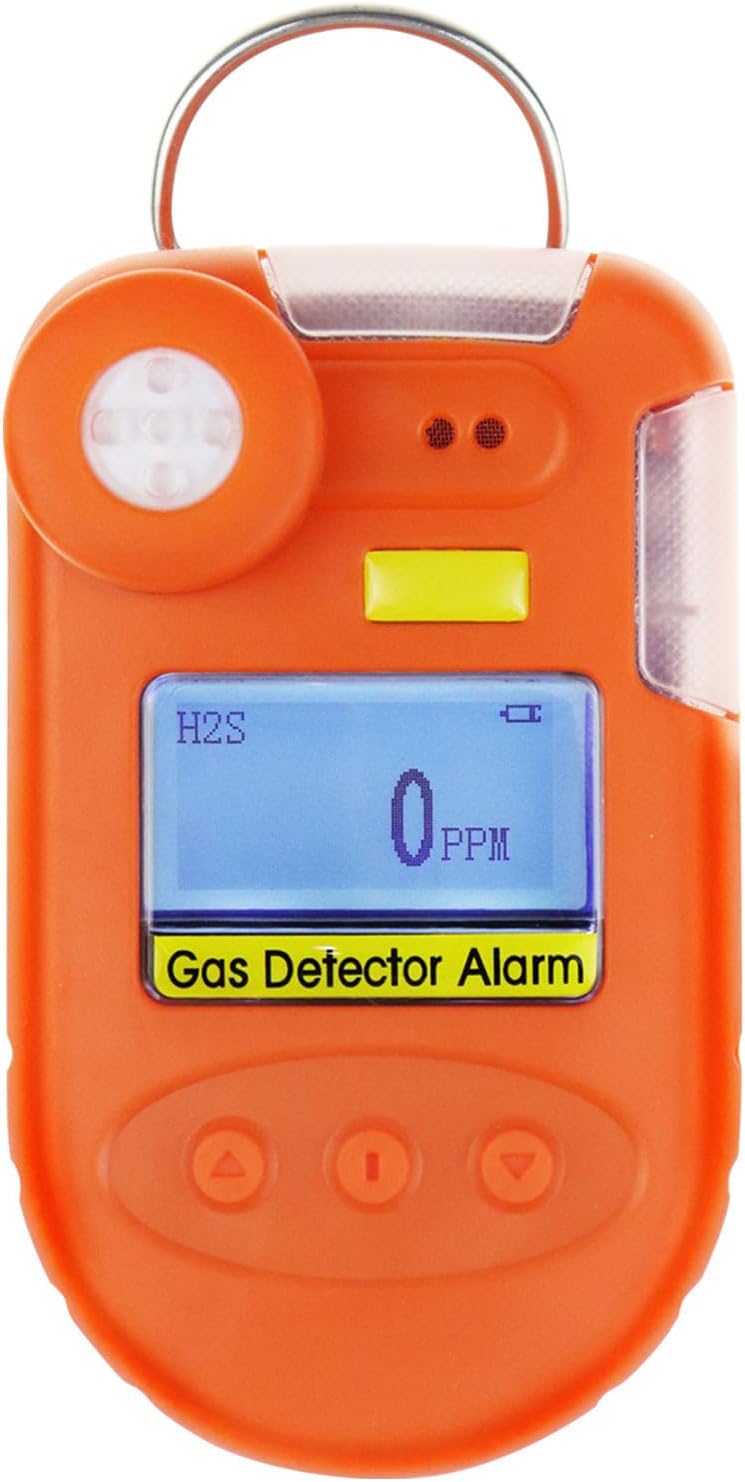 DANOPLUS H2S Monitor Clip on Digital H2S Gas Detector 0~100ppm Hydrogen Sulfide Detector with Vibration, Buzzer and Visual Alarm, Real Time&Date Display and Alarm Data Record Function - Image 1